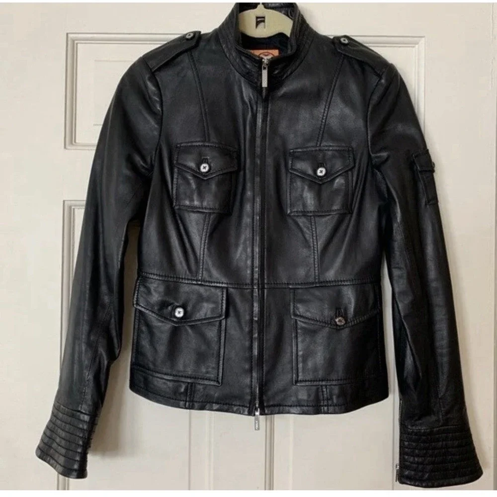 Tory Burch Black Leather Moto / Biker Jacket - Soft Leather‎ *Size 10 /Medium